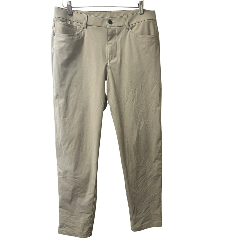 Lululemon Commission Slim Fit Pant‎ Warpstreme Tan Khaki Mens 32x31 LM5AO1S